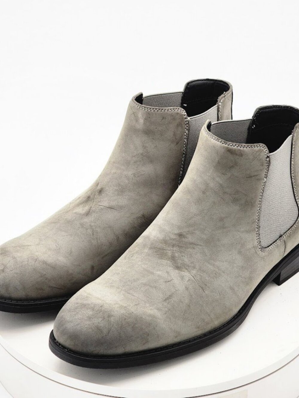 Madden Maxxin Gray Suede Chelsea Boots Men’s Size 12 Ortholite Ankle Boots - Picture 8 of 14